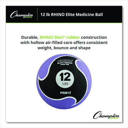 Rhino Elite Medicine Ball, 12 lb, Purple
