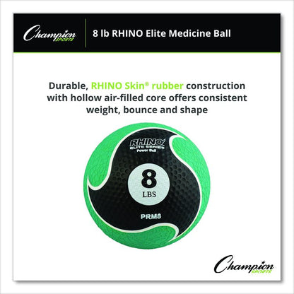 Rhino Elite Medicine Ball, 8 lb, Green