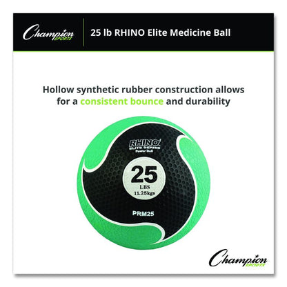 Rhino Elite Medicine Ball, 25 lb, Green