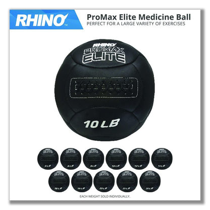 Rhino Promax Elite Medicine Ball, 18 lb, Black