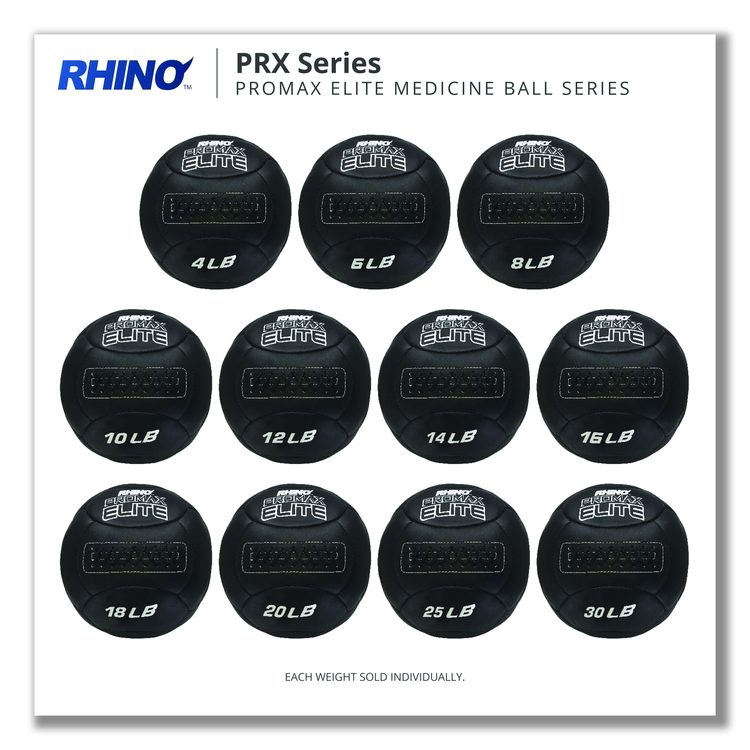 Rhino Promax Elite Medicine Ball, 25 lb, Black