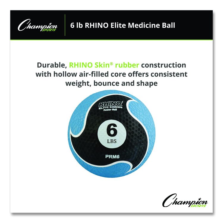 Rhino Elite Medicine Ball, 6 lb, Blue