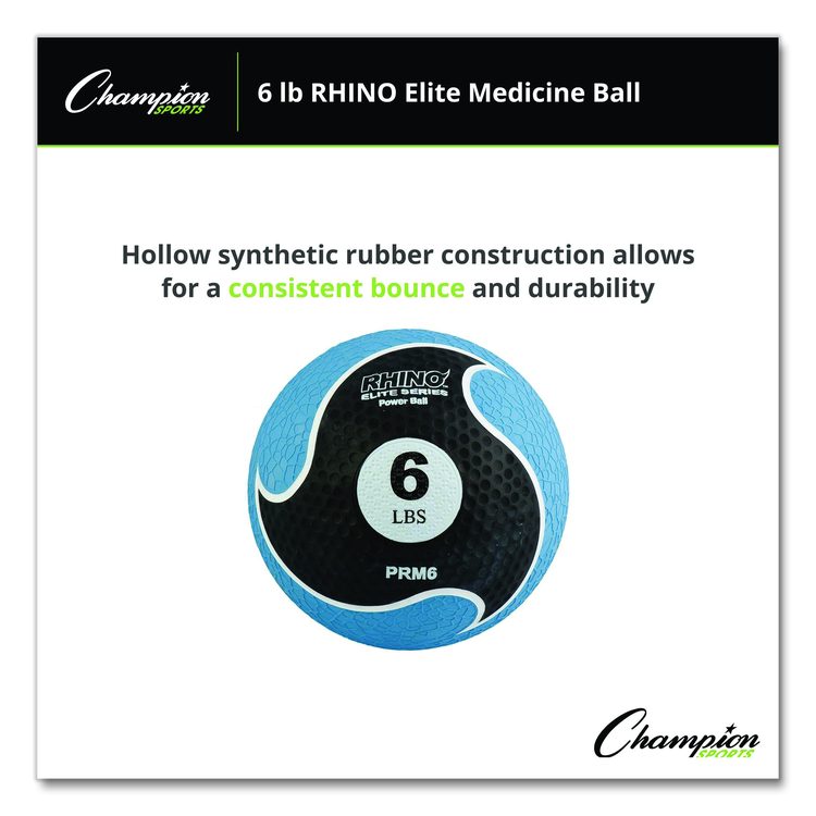 Rhino Elite Medicine Ball, 6 lb, Blue
