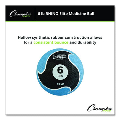 Rhino Elite Medicine Ball, 6 lb, Blue
