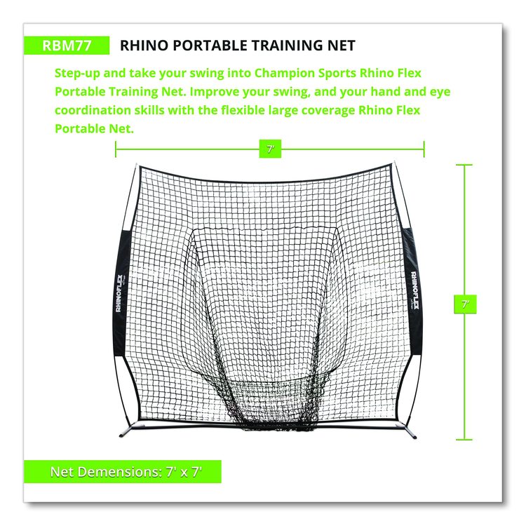 Rhino Portable Training Net, 7 ft x 7 ft