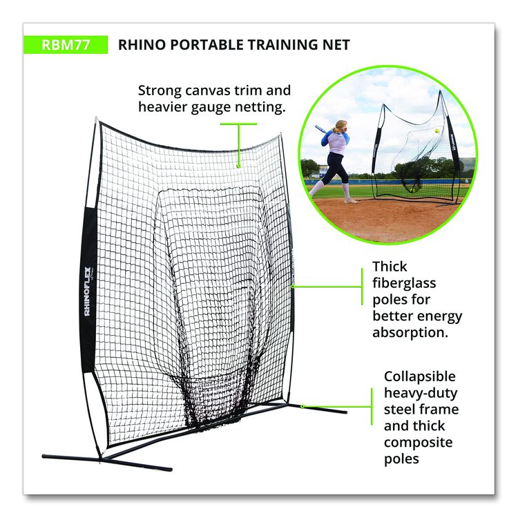 Rhino Portable Training Net, 7 ft x 7 ft