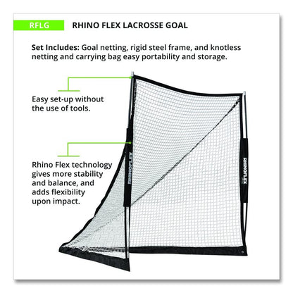 Rhino Flex Lacrosse Goal, 6 ft x 6 ft, 1" dia Frame
