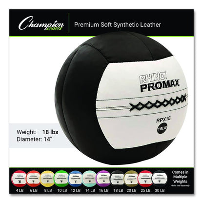 Rhino Promax Medicine Ball, 18 lb, Black