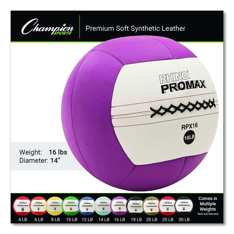 Rhino Promax Medicine Ball, 16 lb, Purple
