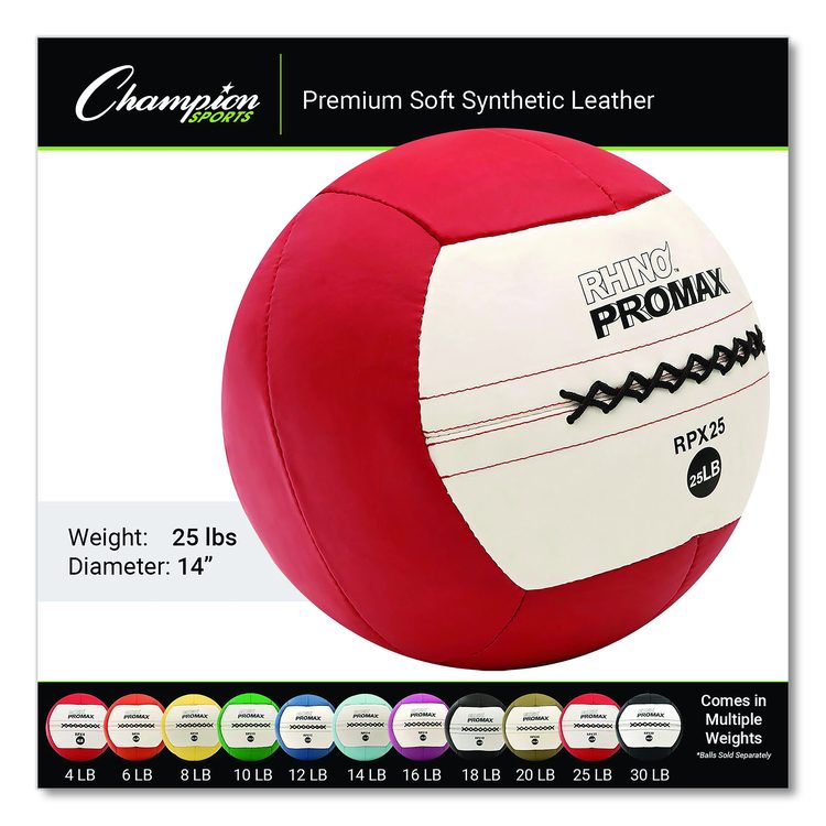 Rhino Promax Medicine Ball, 25 lb, Red