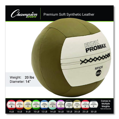 Rhino Promax Medicine Ball, 20 lb, Brown