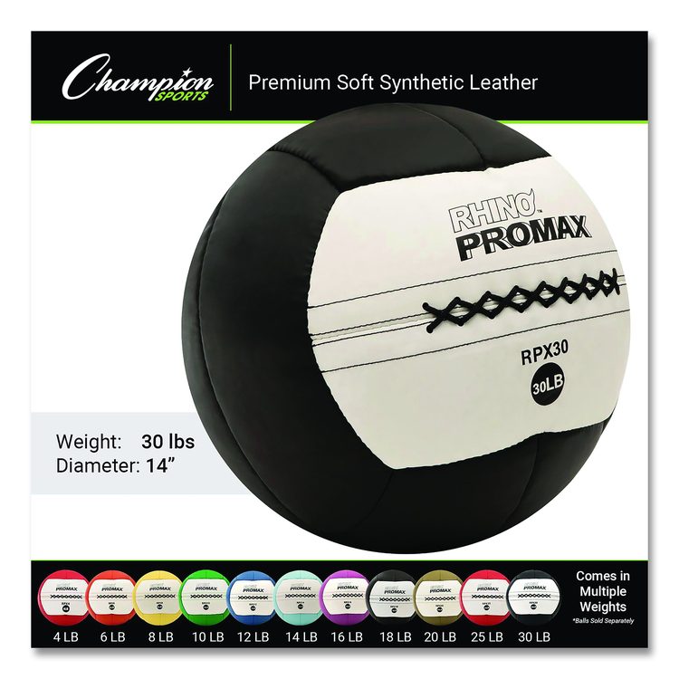 Rhino Promax Medicine Ball, 30 lb, Black