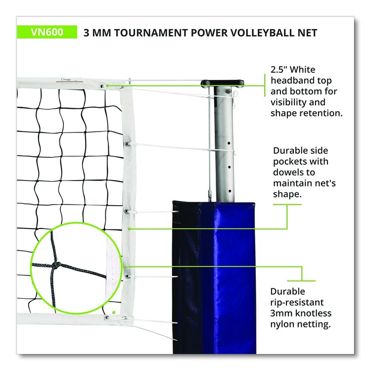 Tournament Power Volleyball Net, 32 ft x 3 ft
