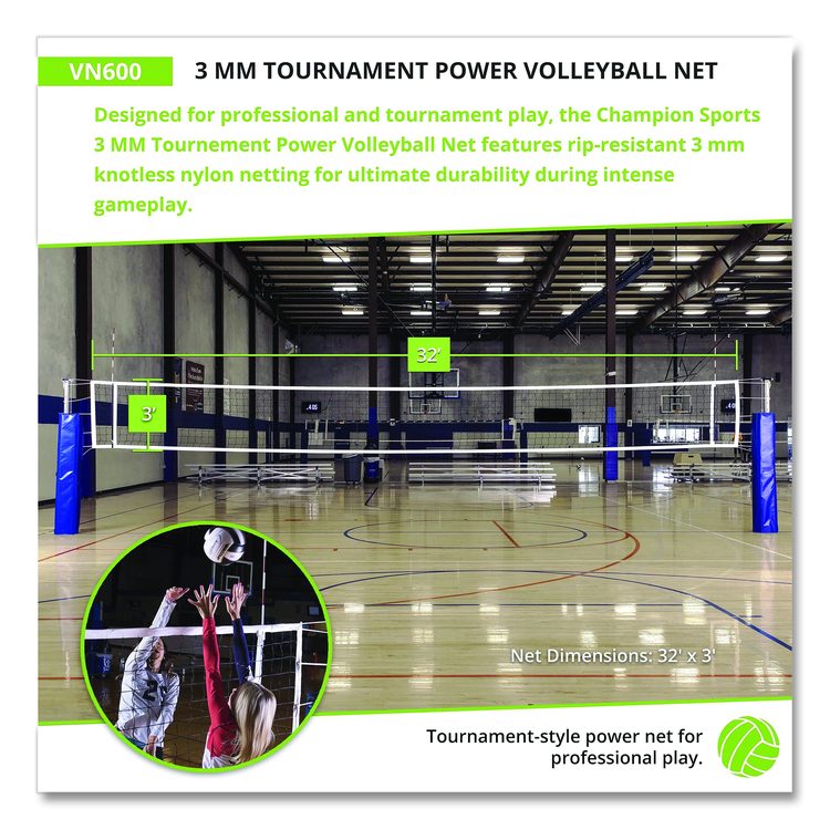 Tournament Power Volleyball Net, 32 ft x 3 ft