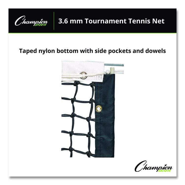 Tournament Tennis Net, 3.6 mm Double Braided Polyethylene, 42 ft x 3.5 ft
