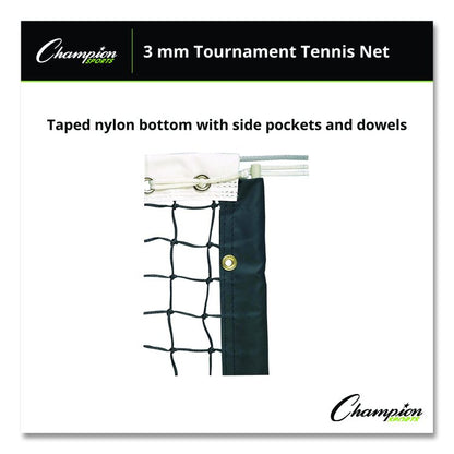 Tournament Tennis Net, 3 mm Braided Polyethylene, 42 ft x 3.5 ft,