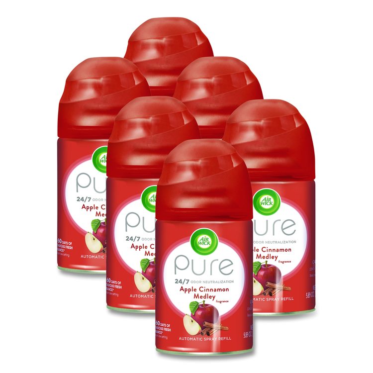 Freshmatic Ultra Spray Refill, Apple Cinnamon Medley, 5.89 oz Aerosol Spray, 6/Carton