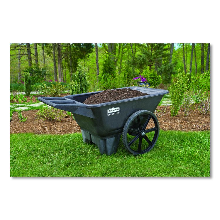 Big Wheel Agriculture Wheelbarrow, 300 lb Capacity, 32.75" x 58" x 28.25", Black