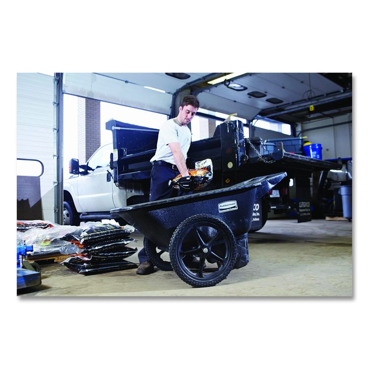 Big Wheel Agriculture Wheelbarrow, 300 lb Capacity, 32.75" x 58" x 28.25", Black