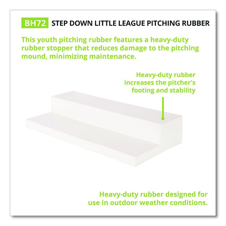 Step Down Youth Pitching Rubber, 18" x 4"