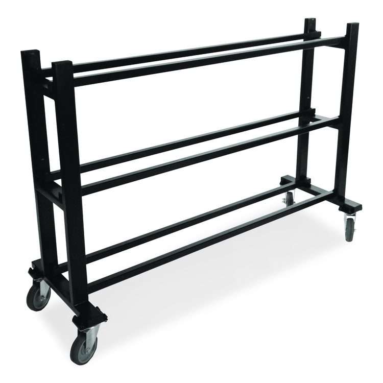 Deluxe Heavy-Duty Basketball Cart, Metal, 220 lb Capacity, 16 x 50.75 x 34.75, Black