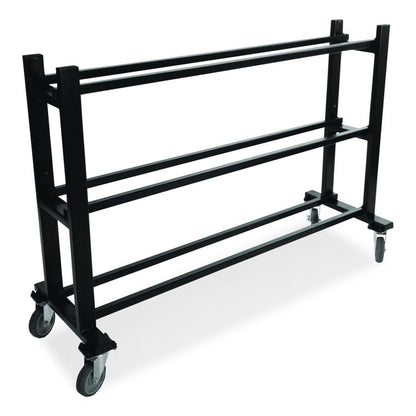 Deluxe Heavy-Duty Basketball Cart, Metal, 220 lb Capacity, 16 x 50.75 x 34.75, Black