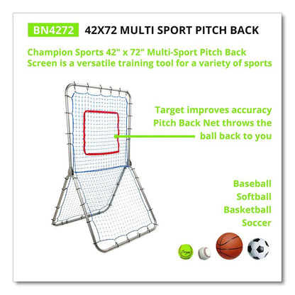 Multi-Sport Pitch Back Screen, 72" x 42", 1.25" dia frame