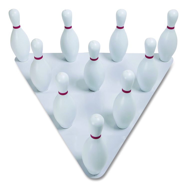 Plastic Bowling Pin Set, White, 10/Set