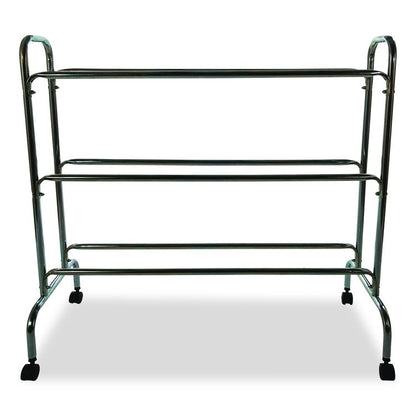 Powder-Coated Ball Cart, Metal, 132 lb Capacity, 17 x 41 x 41, Silver