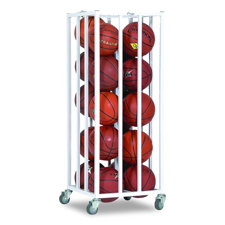 Deluxe Vertical Ball Cage, Fits Approximately 20 Balls, Metal, 20" x 20" x 48", White