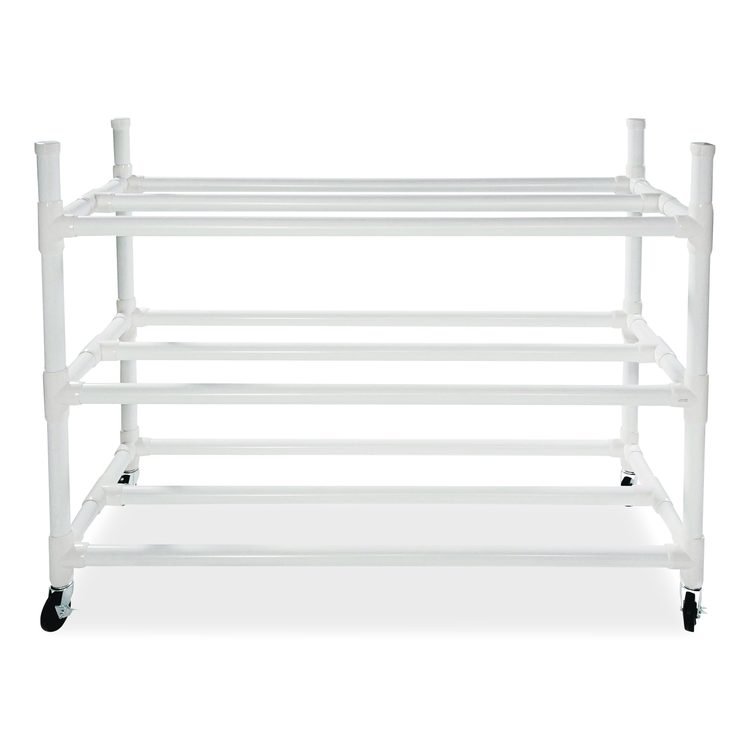 30 Basketball Heavy-Duty Cart, Heavy-Duty Plastic, 176 lb Capacity, 19 x 55 x 45, White