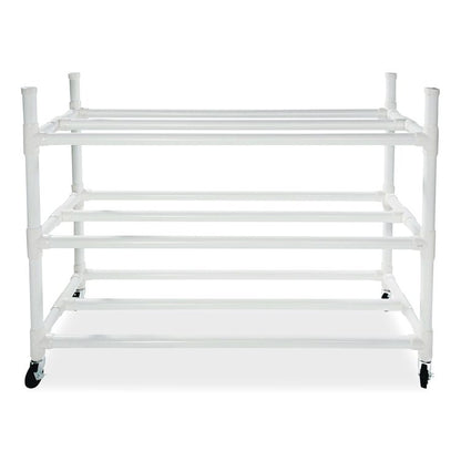 30 Basketball Heavy-Duty Cart, Heavy-Duty Plastic, 176 lb Capacity, 19 x 55 x 45, White