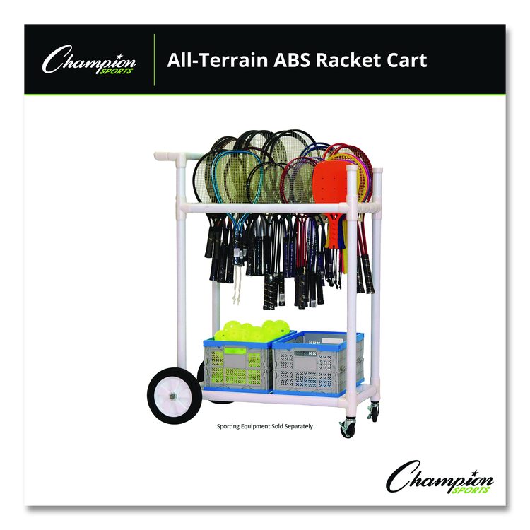 All-Terrain ABS Racket Cart, 20" Wide x 33" Long, White