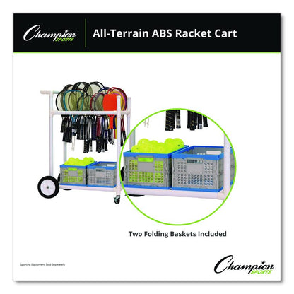 All-Terrain ABS Racket Cart, 20" Wide x 33" Long, White