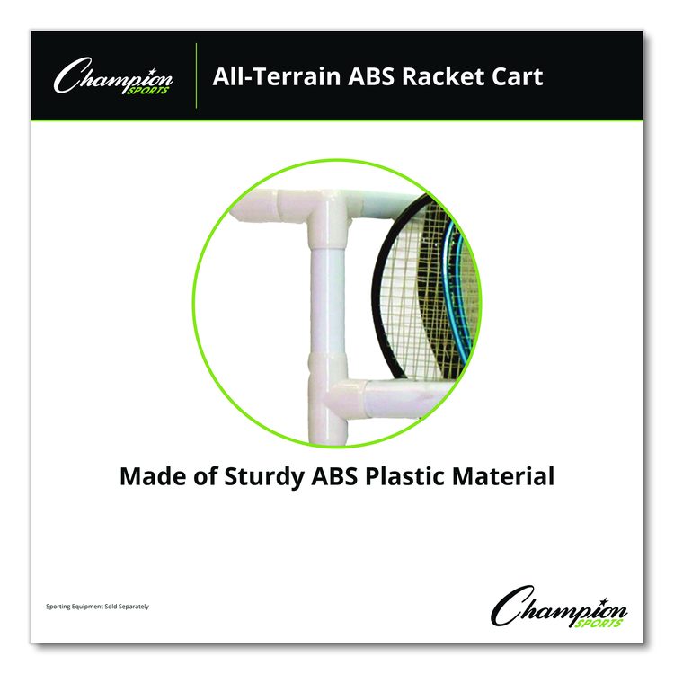 All-Terrain ABS Racket Cart, 20" Wide x 33" Long, White