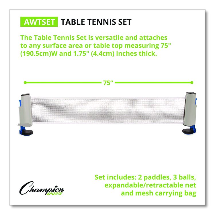 Anywhere Table Tennis Set, with Carry Bag