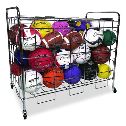 Portable Ball Locker, Metal, 176 lb Capacity, 24 x 41 x 36, Chrome