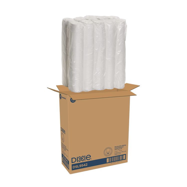 Smart Top Reclosable Lids for Hot Cups, Fits 10 oz to 20 oz Hot Cups, Plastic, White, 1,000/Carton
