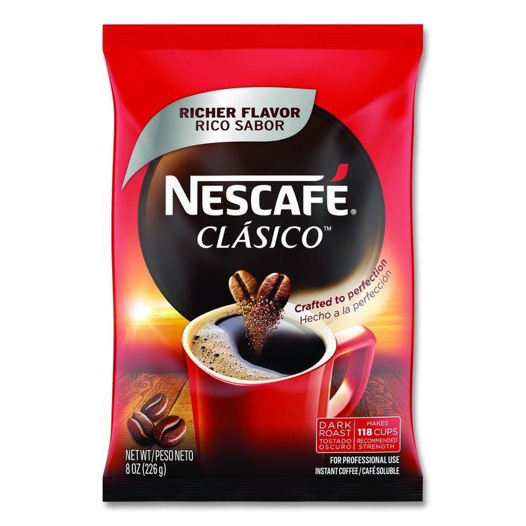 Clasico Dark Roast Instant Coffee, 8 oz Pouch