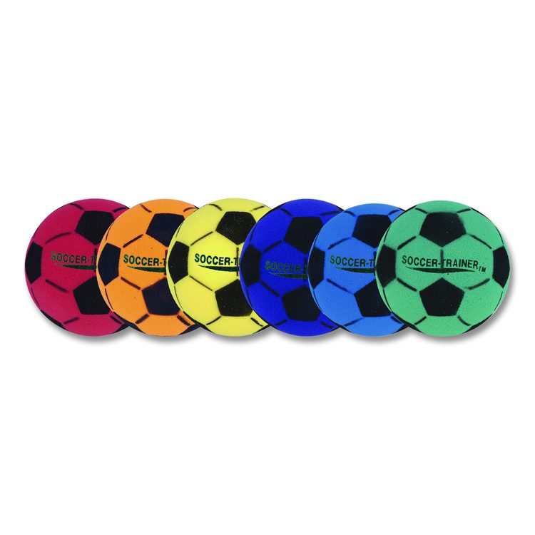 Ultra Foam Soccer Ball Set, 8" Diameter, Assorted Colors, 6/Set