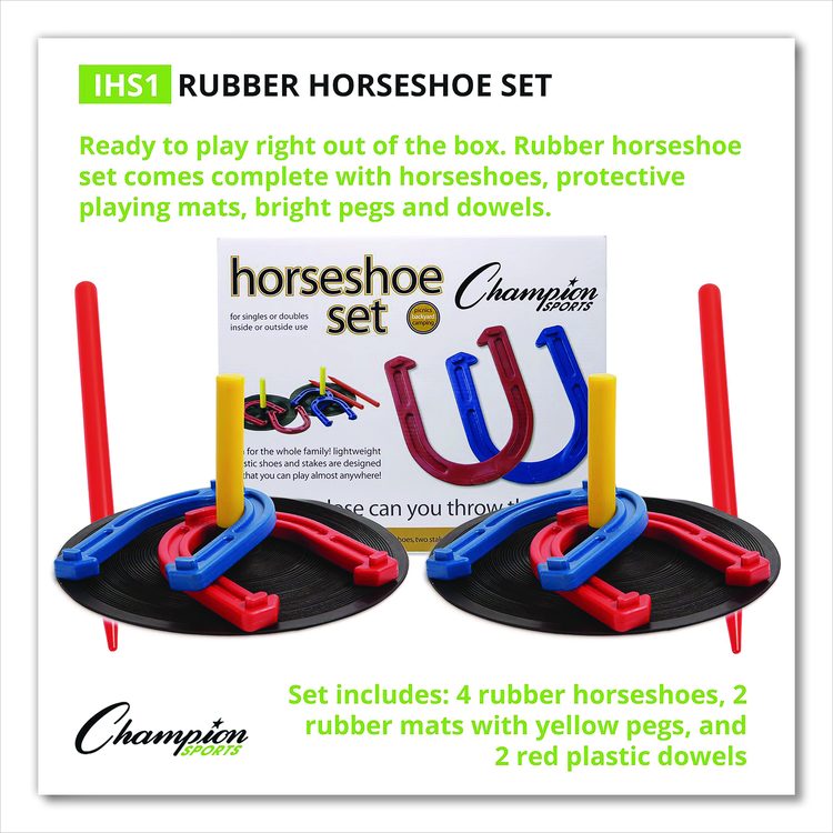 Steel Horseshoe Set, (4) Horseshoes/(2) 24" Stakes/Nylon Carry Bag