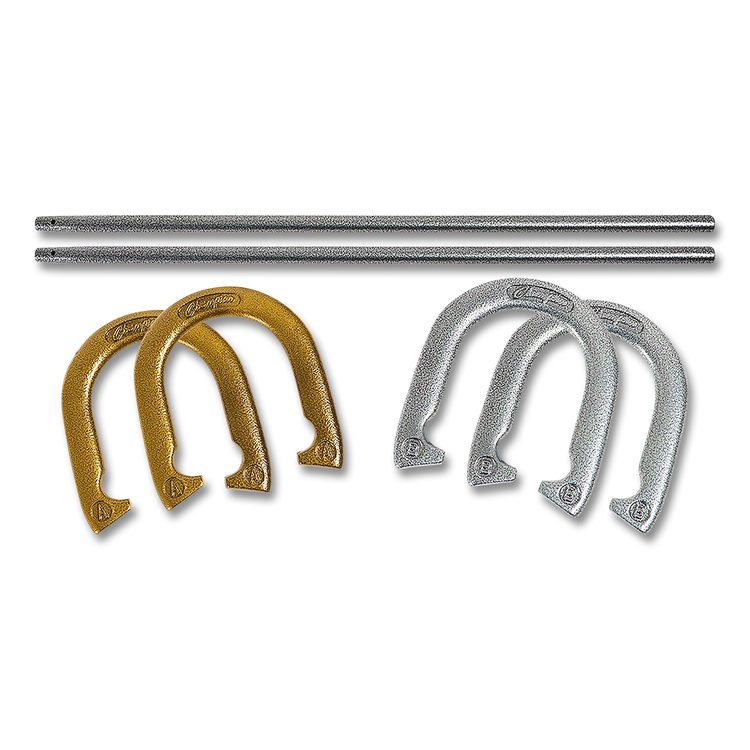 Steel Horseshoe Set, (4) Horseshoes/(2) 24" Stakes/Nylon Carry Bag