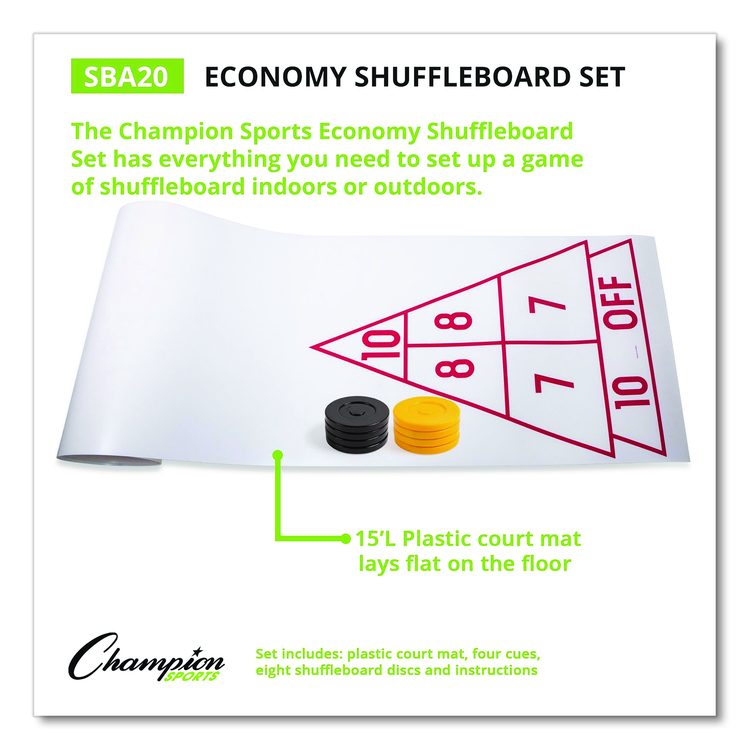 Blacktop Shuffleboard Set, (2) Two-Piece 51" Cues/(8) Discs/Sidewalk Chalk