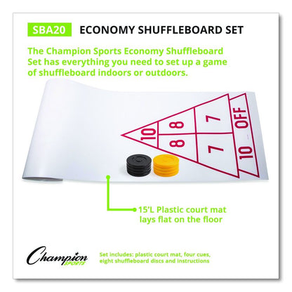 Blacktop Shuffleboard Set, (2) Two-Piece 51" Cues/(8) Discs/Sidewalk Chalk