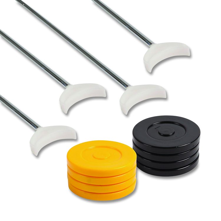 Blacktop Shuffleboard Set, (2) Two-Piece 51" Cues/(8) Discs/Sidewalk Chalk