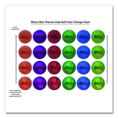 Rhino Skin Thermo Grip Dodgeball Set, Heat-Activated Color Change, 6.3" Diameter, Assorted Colors, 6/Set