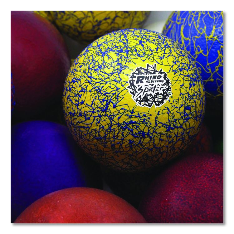 Rhino Skin Spider Dodgeball Set, 6.3" Diameter, Assorted Colors, 6/Set