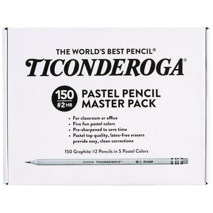 Pre-Sharpened Pencil, 2.2 mm, HB (#2), Black Lead, Pastel Assorted Barrel Colors, 150/Pack