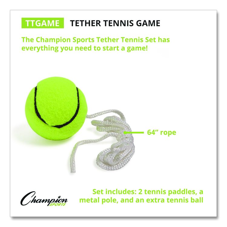 Tether Tennis Game Set, Two Paddles, Two Tennis Balls