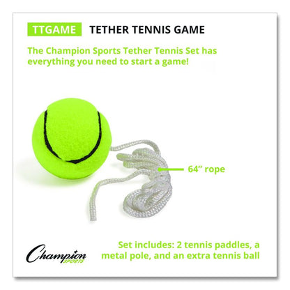 Tether Tennis Game Set, Two Paddles, Two Tennis Balls